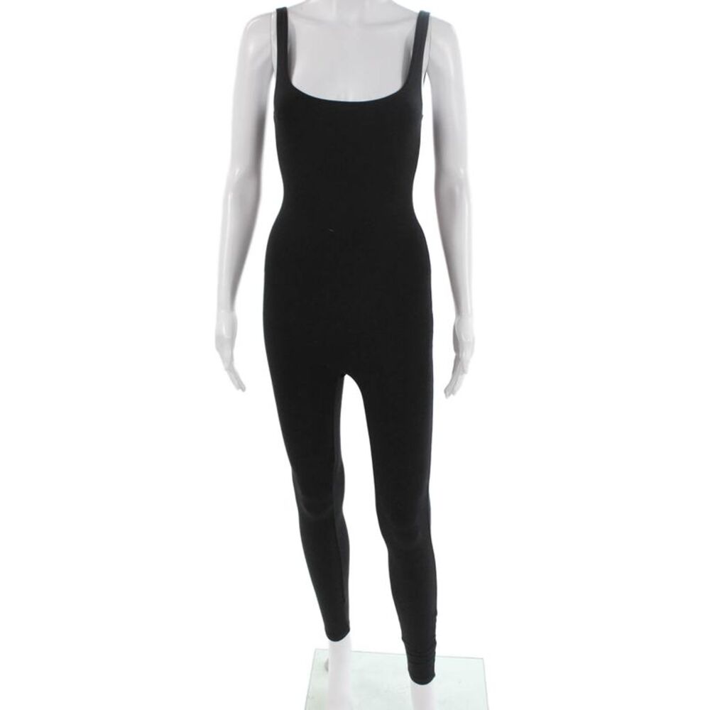 Reformation Women Catsuit Black Square Neck Sleeveless Organic Cotton Size S